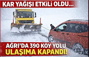 Ağrı'da Kar Hayatı Felç Etti: 390 Köy Yolu Bir Gecede Kapandı