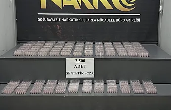 Ağrı Doğubayazıt'ta Narkotik Operasyonu: 2 Bin 500 Adet Sentetik Ecza Ele Geçirildi