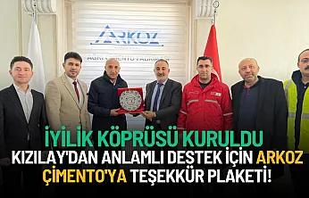 İyilik Köprüsü Kuruldu: Kızılay'dan Anlamlı Destek İçin Arkoz Çimento'ya Teşekkür Plaketi!