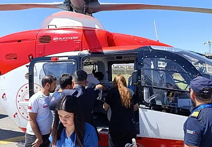 Ağrı'da Yeni Doğan Bebek Helikopter Ambulansla Tatvan'a Sevk Edildi