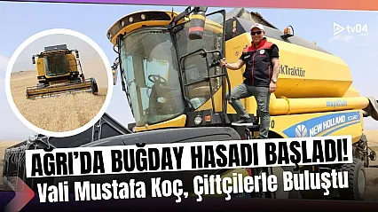 Ağrı'da Buğday Hasadı Başladı: Vali Mustafa Koç Çiftçilerle Tarlada Buluştu