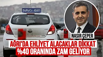 Ağrı'da Ehliyet Alacaklar Dikkat: 2026'da Yüzde 40 Zam Kapıda
