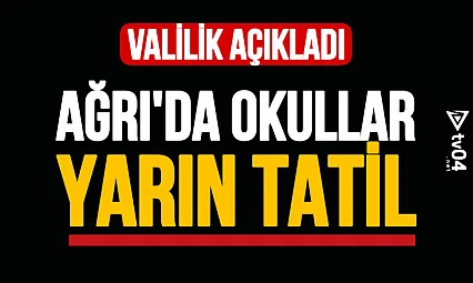 Ağrı'da 31 Aralık'ta Okullara Kar Tatili: Eğitime 1 Gün Ara Verildi