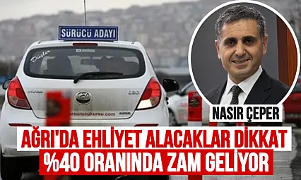 Ağrı'da Ehliyet Alacaklar Dikkat: 2026'da Yüzde 40 Zam Kapıda