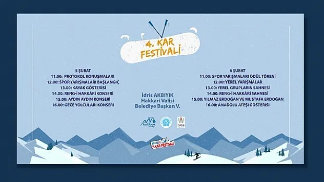 Hakkri 4. Kar Festivali başlıyor
