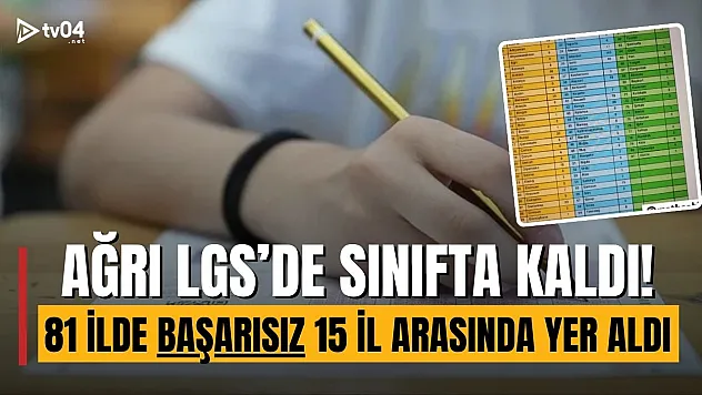 Ağrı, 2025 LGS'de Türkiye Birincisi Çıkaramayan 15 İlden Biri Oldu