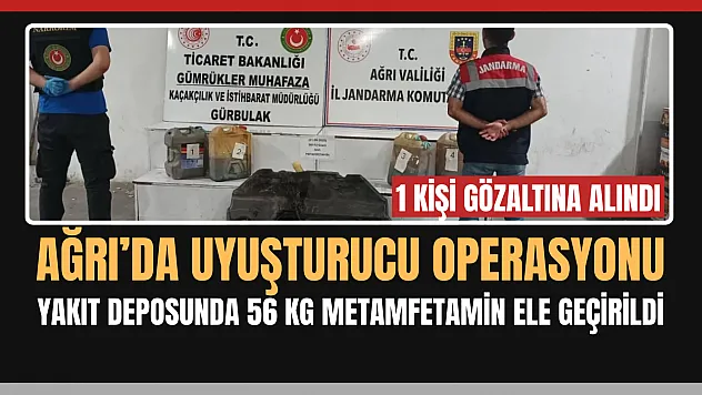 Ağrı'da Jandarma ve Gümrük Operasyonu: Tırın Yakıt Deposunda 56 Kilo Sıvı Metamfetamin Ele Geçirildi