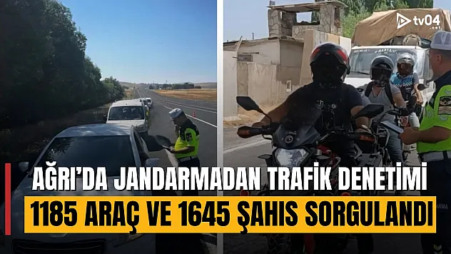 Ağrı'da Jandarmadan Trafik Denetimi: 1185 Araç ve 1645 Şahıs Sorgulandı