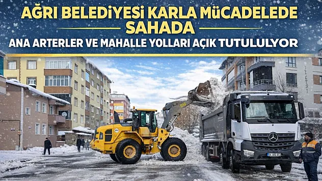 Ağrı'da Karla Mücadele: Ana Arterler ve Mahalle Yolları Açık Tutuluyor