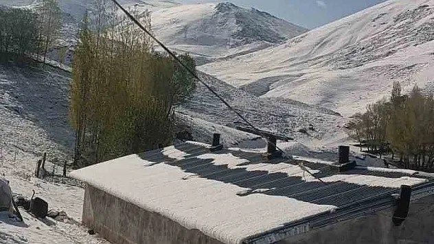 Ağrı'da Mayıs ayında yüksek kesimlere kar yağdı