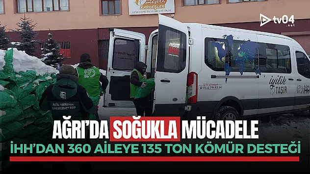 Ağrı'da soğukla mücadele: İHH'dan 360 aileye 135 ton kömür desteği