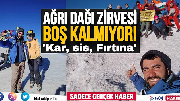 Ağrı Dağı zirvesinde bir çok farklı ülkeden turist ağırlıyor