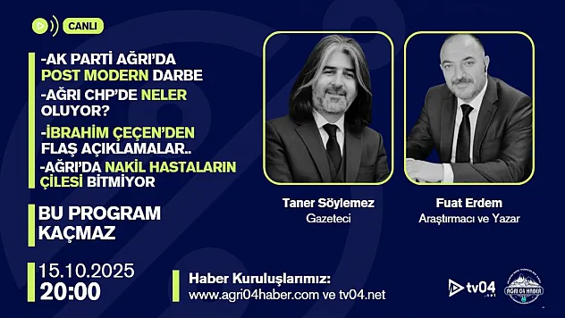 Ağrı Gündemini Sarsacak Canlı Yayın: 'Bir de Bizden Dinleyin' Bu Akşam Saat 20.00'de!