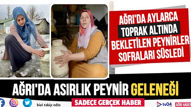 Ağrı'da aylarca toprak altında bekletilen peynirler sofraları süsledi