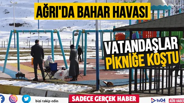 Ağrı'da bahar havası etkili oldu, vatandaşlar pikniğe koştu