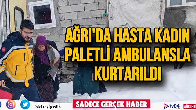 Ağrı'da hamile kadın paletli ambulansla kurtarıldı