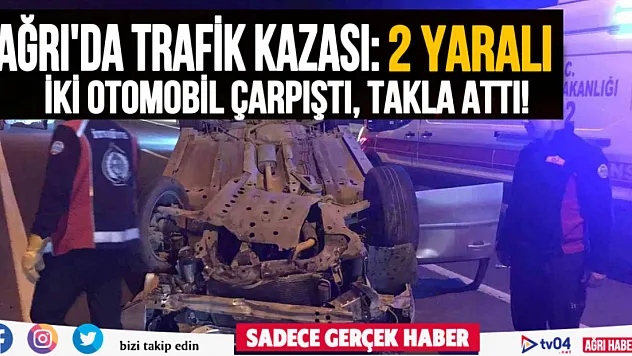 Ağrı'da havalimanı kavşağında iki otomobil çarpıştı: 2 yaralı