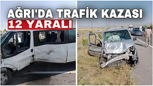 Ağrı'da meydana gelen trafik kazasında 12 kişi yaralandı
