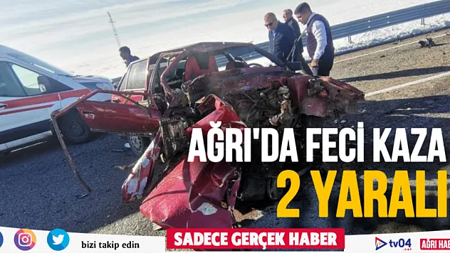 Ağrı'da otomobil bariyerlere çarptı: 2 yaralı