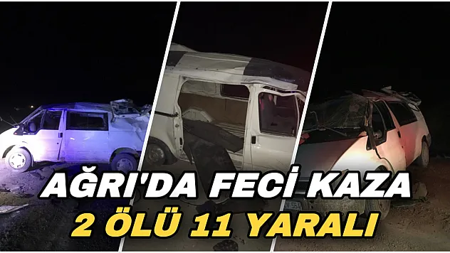 Ağrı'da virajı alamayan şöför kaza yaptı: 2 ölü 11 yaralı