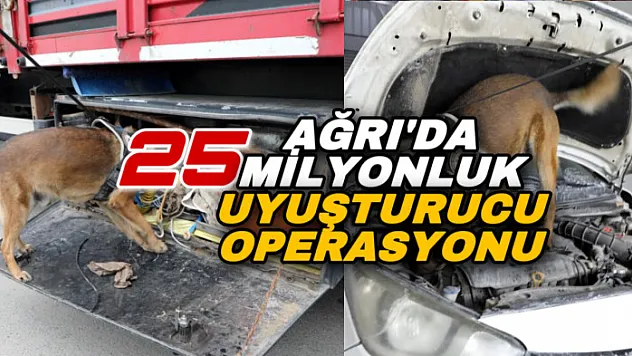 Ağrı'da yaklaşık 25 milyon TL değerinde uyuşturucu ele geçirildi