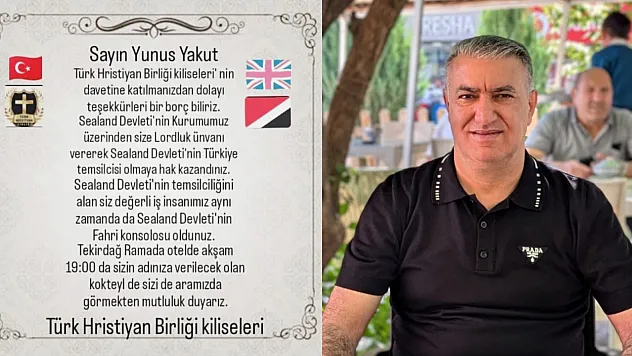 Ağrılı İş İnsanı Yunus Yakut'a Uluslararası Onur: Sealand'dan Fahri Konsolosluk ve Lordluk Unvanı