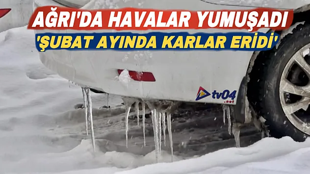 Ağrı'da hava sıcaklığı artınca kar ve buzlar erimeye başladı