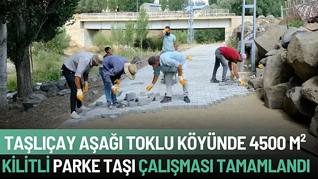 Taşlıçay Aşağıtoklu Köyü'nde 4.500 m² Kilit Parke Taşı Çalışması Tamamlandı