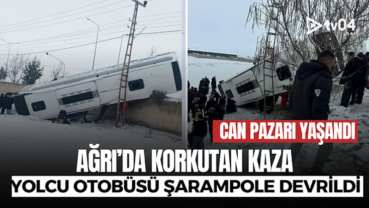 Ağrı’da yolcu otobüsü şarampole devrildi: 16 yaralı