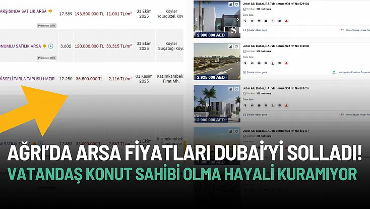 Şok Edici Gerçek: Ağrı'da Arsa Fiyatları Dubai'yi Solladı!