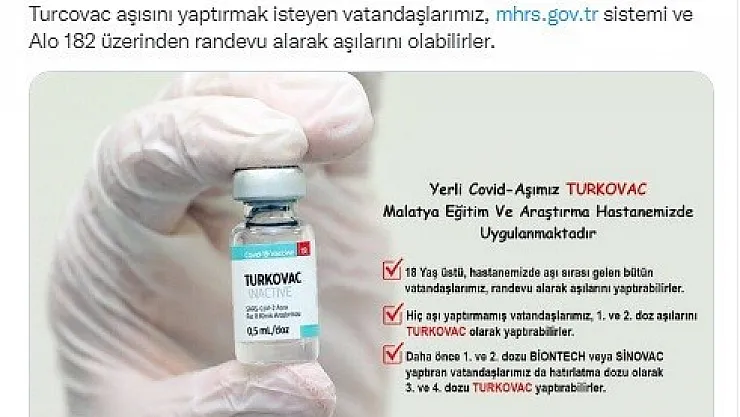 Yerli aşı Turcovac'a davet
