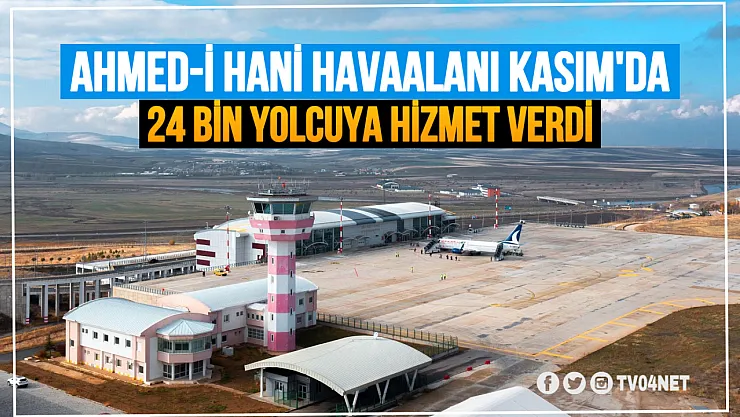 Ağrı Ahmed-i Hani Havalimanı Kasım Ayında 24 Bin 689 Yolcuya Hizmet Verdi
