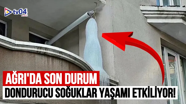 Ağrı'da Dondurucu Soğuklar Etkisini Gösterdi: Kombi Bacası Buz Tuttu