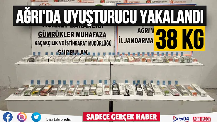 Ağrı'da gümrük sahasında 38 kilo 700 gram uyuşturucu yakalandı