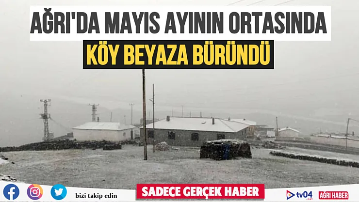 Ağrı'da o köy Mayıs ayının ortasında beyaza büründü
