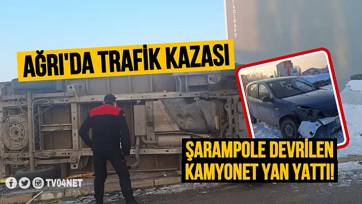 Ağrı'da Yoğun Buzlanma Kaza Getirdi: Kamyonet Şarampole Devrildi, 2 Yaralı