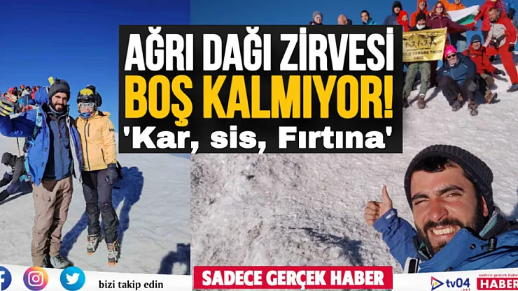 Ağrı Dağı zirvesinde bir çok farklı ülkeden turist ağırlıyor
