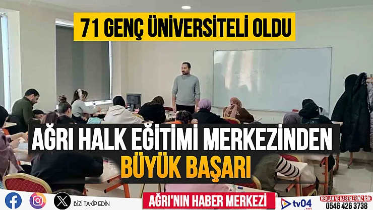 Ağrı Halk Eğitimi Merkezi Kursları ile 71 Genç Üniversiteli Olarak Oldu