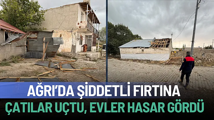Ağrı'nın Tezeren Köyü'nde Şiddetli Fırtına: Çatılar Uçtu, Evler Hasar Gördü