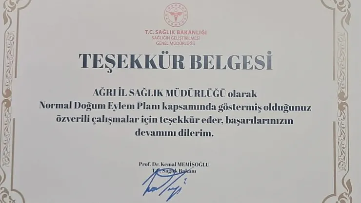 Ağrı, Normal Doğumun Teşviki Konusunda Türkiye'ye Örnek Gösterildi