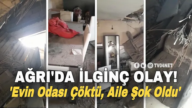 Ağrı'da bir evin odası çöktü, aile şok oldu