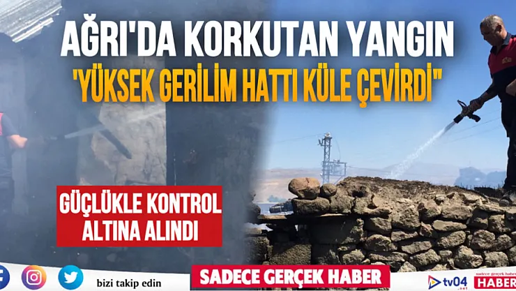 Ağrı'da çıkan yangında ahır kullanılamaz hale geldi