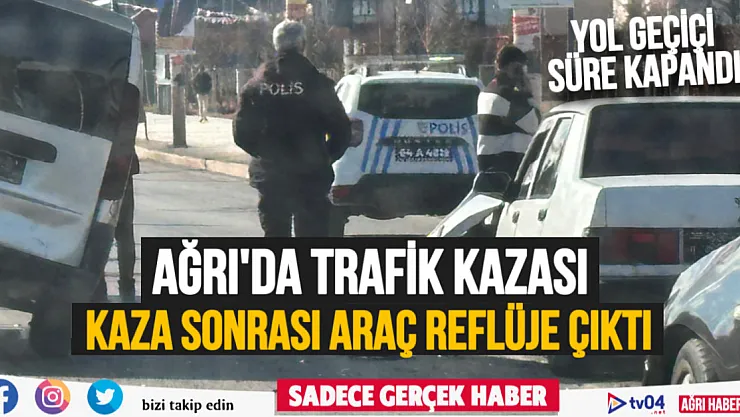 Ağrı'da maddi hasarlı trafik kazası! Yol geçici süre trafiğe kapandı