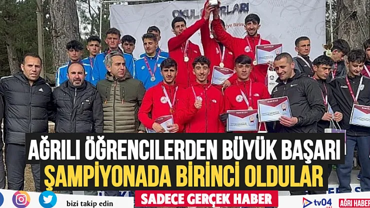 Ağrılı öğrencilerden büyük başarı! Şampiyonada birinci oldular