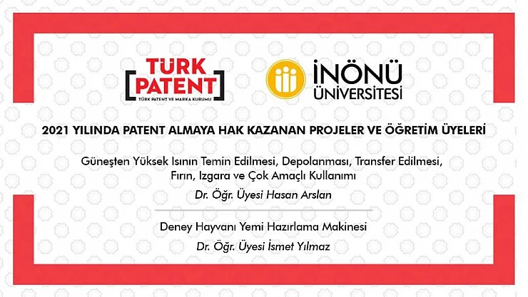 İki bilimsel araştırma projelerine patent
