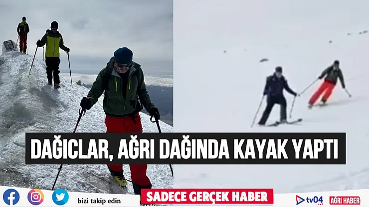 Dağcılar Ağrı Dağı eteklerinde kayak yaptı