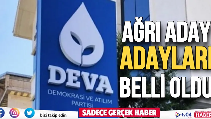 Deva Partisi Ağrı Milletvekili Aday Adayları belli oldu