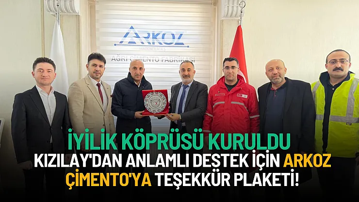 İyilik Köprüsü Kuruldu: Kızılay'dan Anlamlı Destek İçin Arkoz Çimento'ya Teşekkür Plaketi!