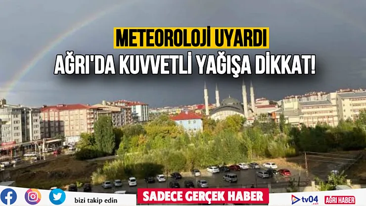 Meteorolojiden Ağrı için kuvvetli yağış uyarısı