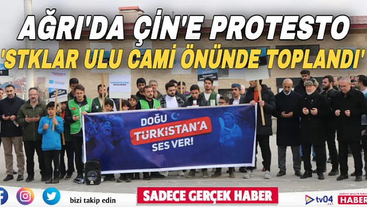 STK'lar Ulu Camii Önünde Çin'i Protesto Etti